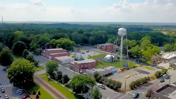 Aerial view of Waxhaw linking to Waxhaw lawn care services.