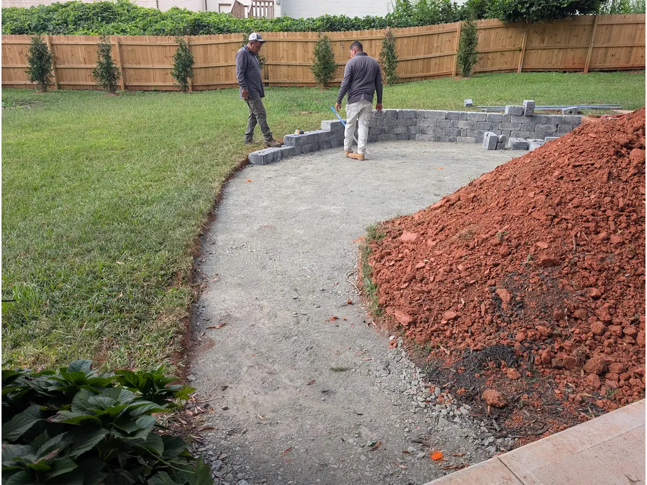 Before: Grice Court Patio & Retaining Wall